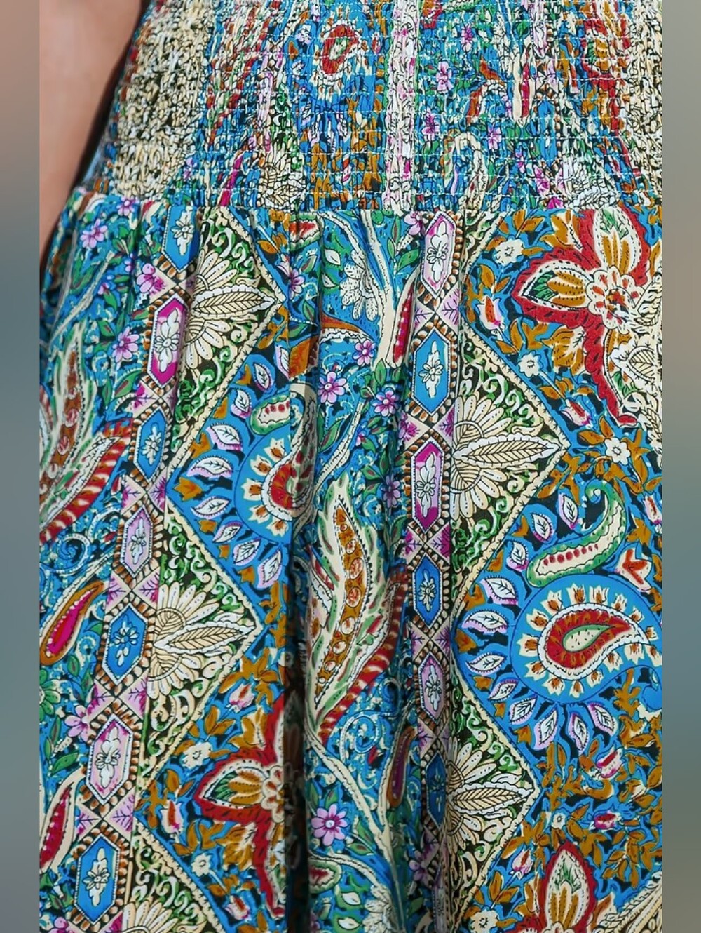 Paisley Smocked Waist Tapered Leg Cover-Up Pants 💥 BRAND NEW 💥 - Picture 5 of 5
